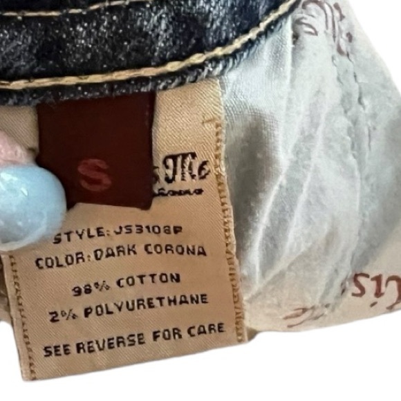 Miss Me Jeans Denim Mini Skirt Raw Hem Embellished Studded Women’s Size Small - Picture 12 of 15